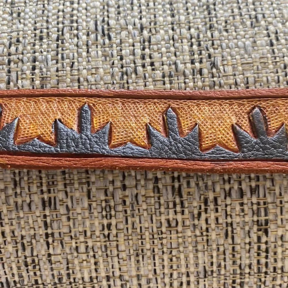 Handmade tooled leather belt